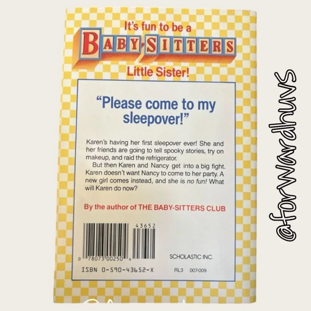 Bundle Sale 3 for $15 | Baby-Sitters Little Sister | Karen’s Sleepover #9 | 1990